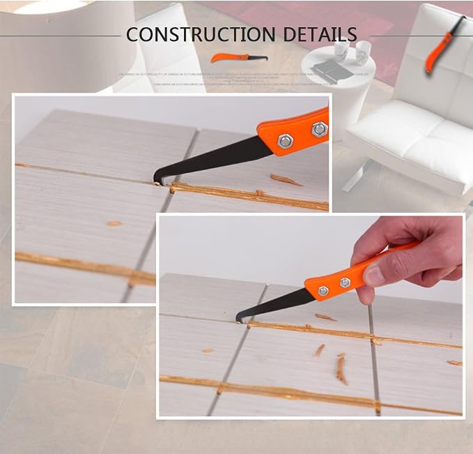 FOCCTS 12PCS Grout Remover Tool, 2 Grout Saw and 10 Removal Knife, Caulking Tool Kit Caulking Edge Kit for Kitchen, Bathroom, Bedroom, Tiles Gap