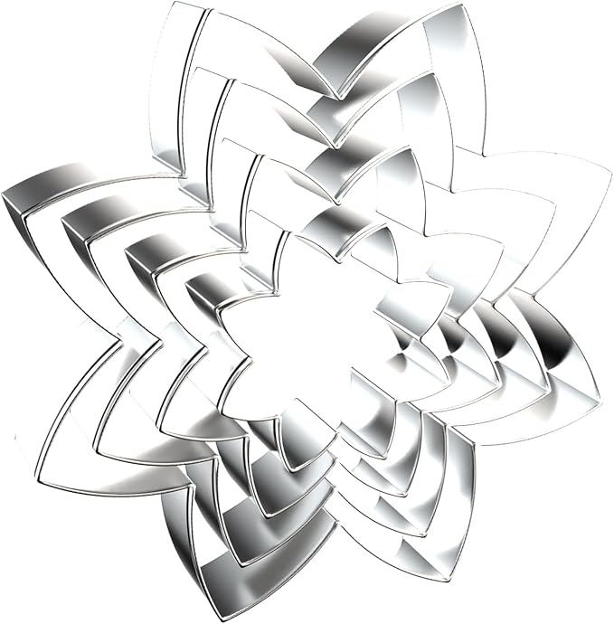 Sunflower Cookie Cutter Set - 5 inch, 4 inch, 3 inch, 2 inch - 4 Piece Mother’s Day Flowers Cookie Cutters Shapes Molds - Stainless Steel