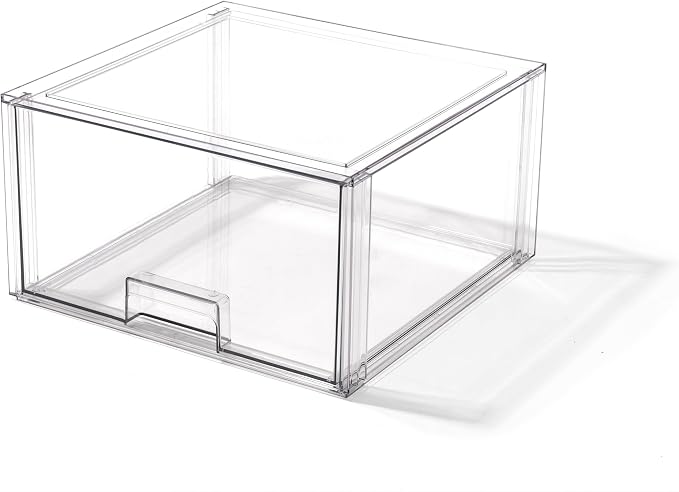 BINO | Stackable Storage Drawers, Tall X-Large - Clear | THE CRATE COLLECTION | Storage Bins With Drawers | Bathroom Organizers | Under Sink Organizer | Vanity Cabinet Home Organization