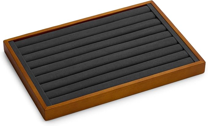 Oirlv Solid Wood Jewelry Tray Ring Earring Display Showcase Jewelry Organizer | Stackable Design,Jewelry Earrings and Rings Organizing and Presentinge Legantly on Dressers&in Dresser,Display for vendors