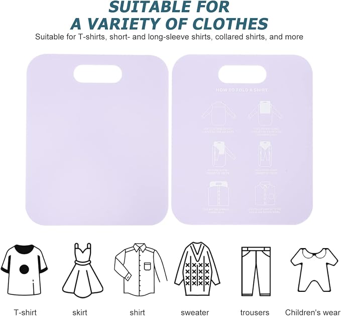VICASKY 2Pcs Shirt Folding Board - Shirts Clothes Folder Plastic Laundry Folders Folding Boards Helper Tool for Home Laundry Room Folding T Shirts Dress Shirts