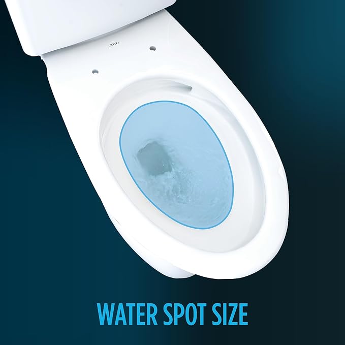 TOTO Drake Two-Piece Elongated 1.28 GPF Universal Height TORNADO FLUSH Toilet with CEFIONTECT and SoftClose Seat, WASHLET+ Ready, Cotton White - MS776124CEFG#01
