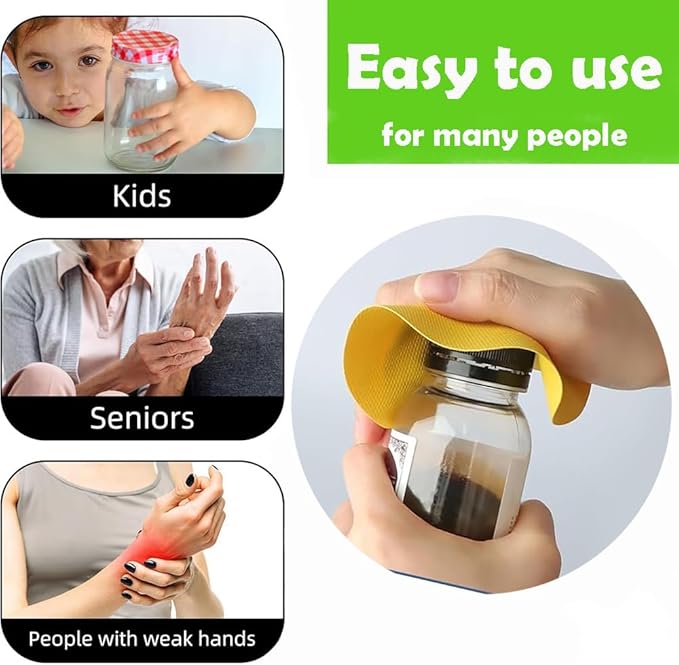 6 PCS Rubber Jar Opener Bottle Gripper Non Slip Pads Multi-function Can Openers for Seniors with Arthritis Weak Hands(Square,6 PCS)