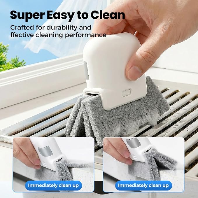 3PCS Magic Window Track Cleaner,2026 New Window Groove Cleaning Brush Tools Set Hand-held Cleaner Brushes Tools for Window lides Gaps,Sliding Door Track (Orange 3PCS)
