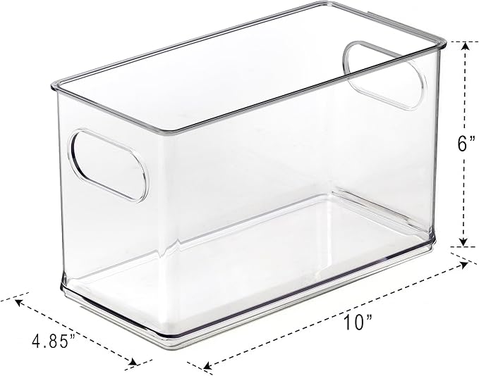 BINO | Stackable Plastic Storage Bins, Clear | THE CLARUS COLLECTION | Pantry Organizers and Storage Containers | Fridge Organizer Bins | Kitchen Cabinet Organizer | Medicine Cabinet Bin