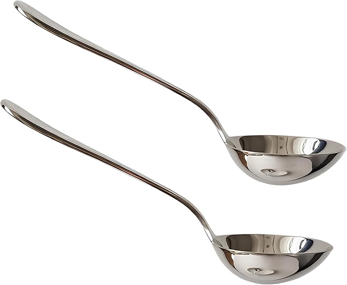 Serving Spoons with Deep Bowl,18/10 Stainless Steel 7.7 Inch Small Serving ladle for Soup,Sauce, Porridge,Stew,Dishwasher Safe,Set of 2