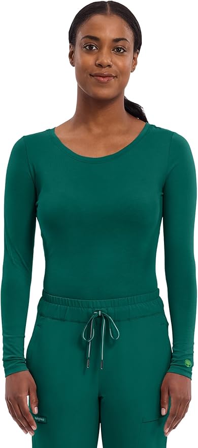 Healing Hands Underscrub Long Sleeve Women Knits Scrub Tops | Soft Cotton Blend Knit, Breathable Stretch Comfort, Machine Wash, Easy Care Fabric, Ideal For Layering Under Scrubs