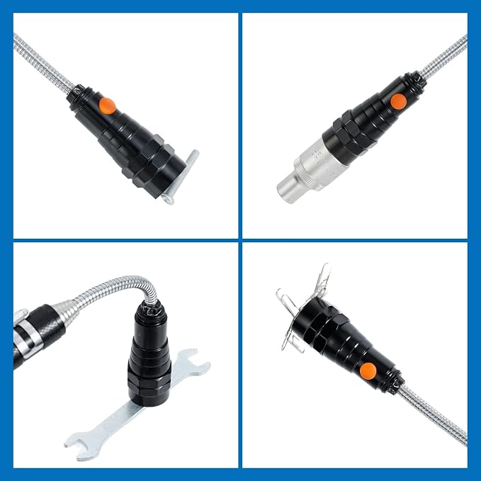 Extendable Magnetic Flashlight with Telescoping Magnet Pickup Tool, 2 Pack | Cool Gadget, Dad Gifts, Birthday Gifts for Men, Dad, Husband, Him, Father, Mechanic, Boyfriend, Women, Black