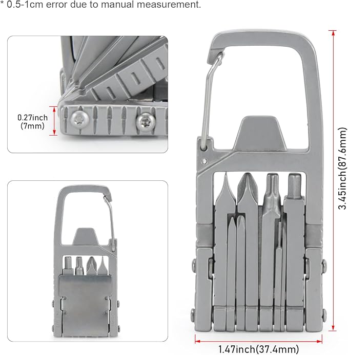 Generic 12 in 1 Keychain Multitool Screwdriver Bit Folding Multi Tool Bottle Opener Portable Pocket Tool for Outdoors Camping