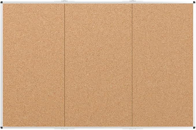 VIZ-PRO 96" x 48" Large Cork Bulletin Board, Foldable & Wall-Mounted Notice Pin Board with Silver Aluminum Frame, for School Home Office - 8' x 4' Corkboard
