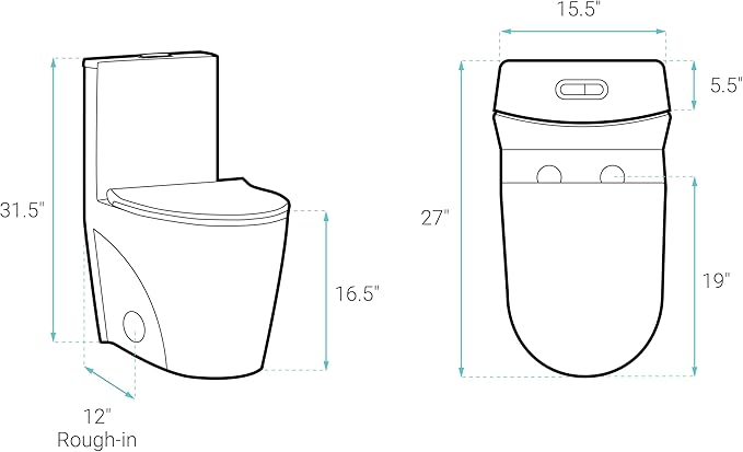 Swiss Madison SM-1T254 St. Tropez One Piece Toilet Dual Tornado Flush 0.8/1.28 GPF with Soft Closing Seat, Comfort Height