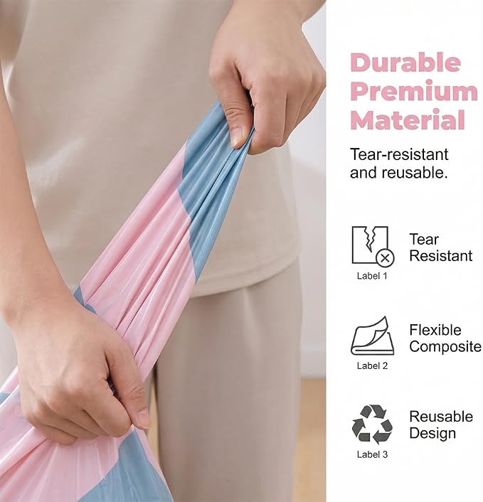 No-Pump Vacuum Storage Bags, 2026 New Cube Compression Space Saver Bags, Upgrade Large Storage Compression Bags No-Pump 3D Vacuum Storage Bags for Clothes, Comforters, Blankets (31.5 * 39.4-5ps)