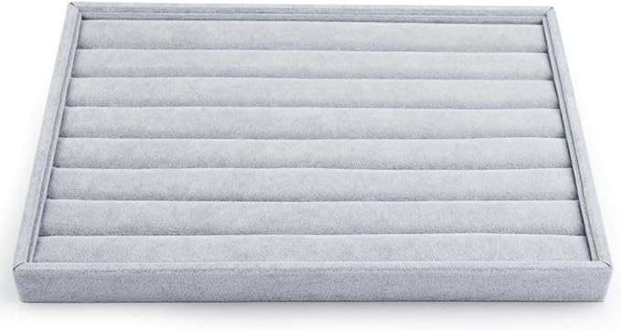 Oirlv Velvet Ring Organizer Tray,Drawer Jewelry Storage Organizer | Stackable Design,High-grade Velvet,Improves Daily Wear Convenience,Vendors&Personal Daily Use,for Dresser Retail Showcase
