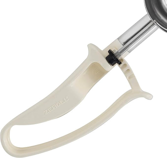 Zeroll 2010 Universal Standard Length EZ Disher Food Portion Control Scoop Designed for Right or Left Hand Use Dishwasher Safe NSF Approved, 2 5/8-Inch, Ivory