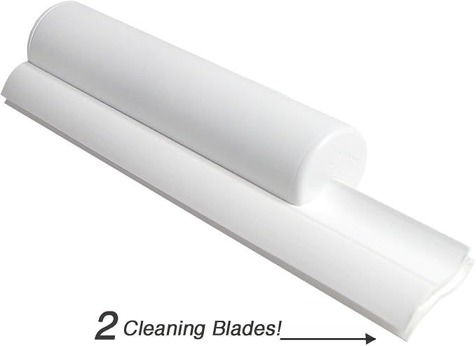 Cleret Dual Bladed Classic Bath Squeegee - All White