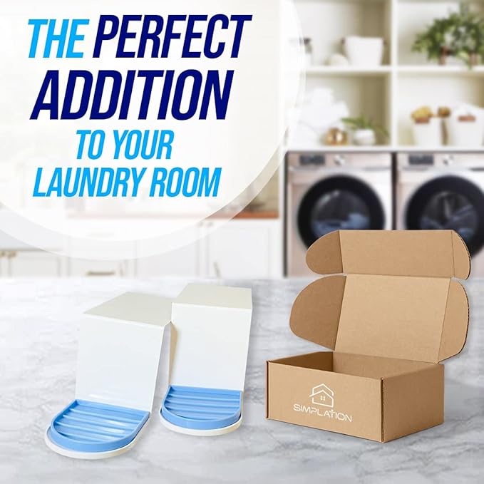 Simplation [2 Pack] Laundry Detergent Cup Holder, Detergent Drip Catcher | (Slide Style) No More Mess or Leaks, Laundry Detergent Cup Holder, Drip Catcher