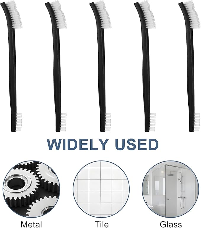 5Pcs Double-Ended Detail Cleaning Brush Nylon Brushes Small Detailing Crevice Brush Mini Stiff Bristles Brushes for Cleaning Jewelry Cleaning Brush Corner Small Space