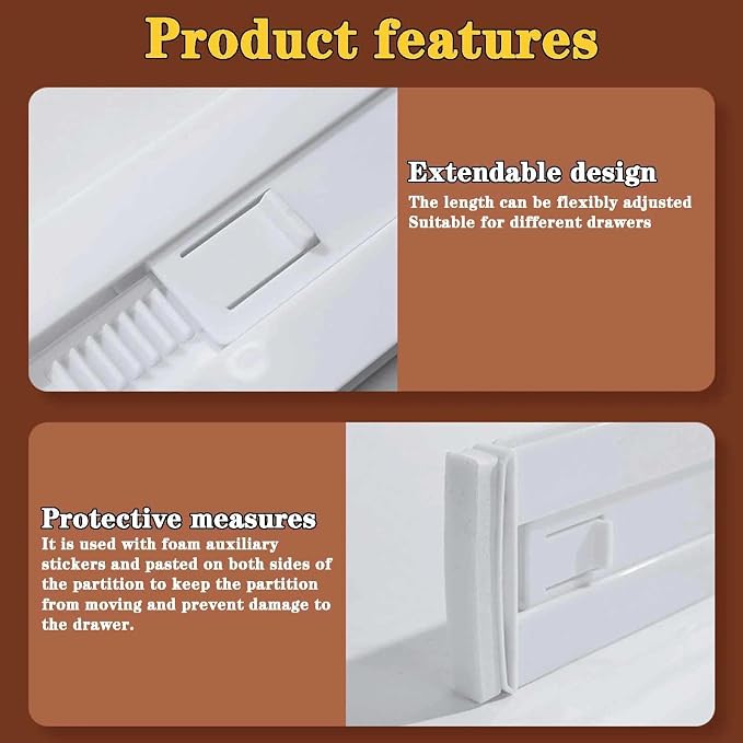 12 Pcs Drawer Dividers for Clothes, 3.15" High 11.34"-19.69" Adjustable Expandable Dresser Drawer Organizer, Clear Plastic Separators for Dresser, Baby Clothing (12, clear)