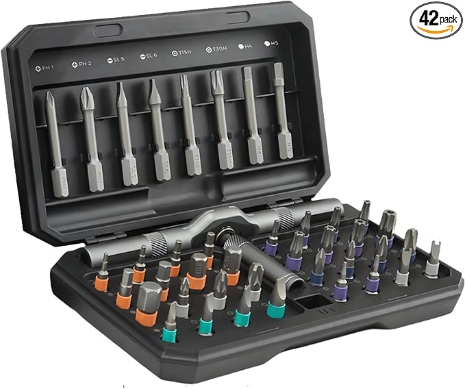 42 In 1 Magnetic Screwdriver, Screwdriver Set,T-Handle Ratcheting Screwdriver for Home, Diy, Watch, Eyeglass Bike Repair