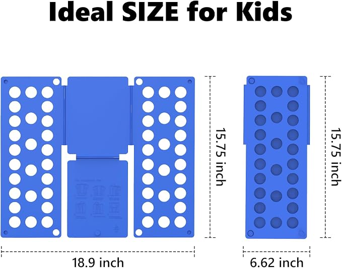 Kids Shirt Folder 15.75"x18.9" for Children Quickly Fold Tshirts | Child-Size Only, Durable PP Material, Space Saving Design, Easy Storage