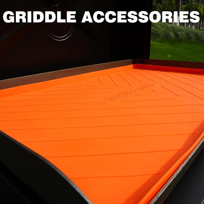 Caketime 17 Inch Silicone Mat for Blackstone Griddle Accessories Grill Top Cover Grilling Cooking Baking Kitchen BBQ Essentials Flat Air Fryer Fun Gadgets Anniversary Birthday Chef Men Gifts