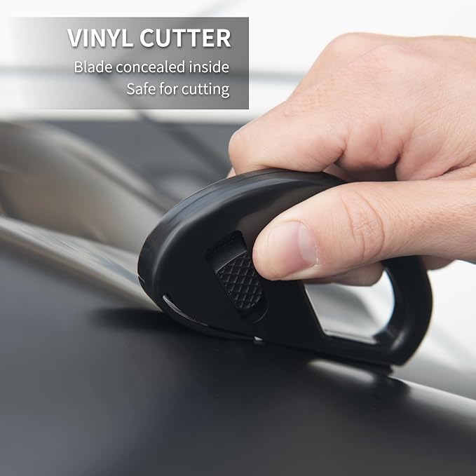 Amzdepot Window Tint Kit, Professional Car Wrap Kit | Felt Squeegee and Felt Replacements, Craft Knife and Blades, Safe Vinyl Cutter, Micro Squeegee