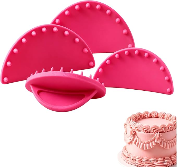 CZFDHP Cake Decorating Tools, 4PCS Cake Arch Guide Tool, Cake Stencils Decorating Kit | Cake Portion Marker Tool, Create Uniform Cake Arches and Professional Piping, 2 Size Fits All Cake