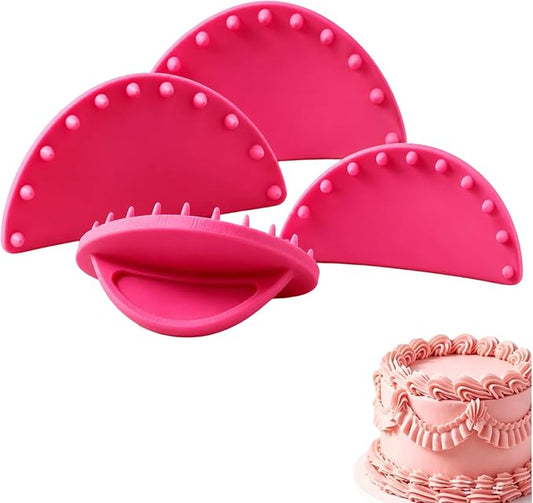 CZFDHP Cake Decorating Tools, 4PCS Cake Arch Guide Tool, Cake Stencils Decorating Kit | Cake Portion Marker Tool, Create Uniform Cake Arches and Professional Piping, 2 Size Fits All Cake