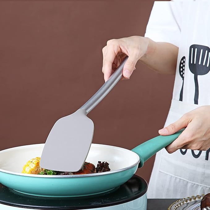 Berglander Spatulas, Non-stick Silicone Solid Turner,Barbecue Spatulas Turner For Cooking, Kitchen Dishwasher Safe, Easy to Clean