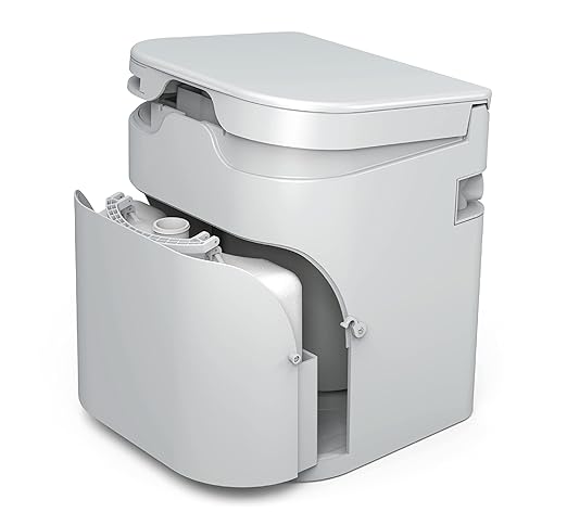 OGO Origin Composting Toilet – 12V Electric Agitator, Urine Diverting RV Toilet for Van Life, Tiny Home & Boat – 15" Compact, Odorless Off-Grid Toilet, No Black Tank