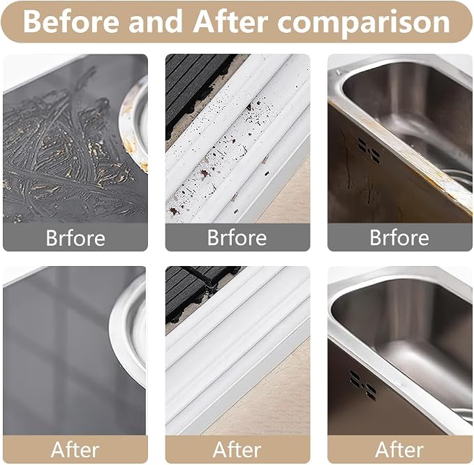 2 in 1 Groove Cleaning Brush, Window Track Cleaning Tools, Multifunction Window Track Cleaner with Hard Bristle and Hidden Scraper, Crevice Brush for Sliding Door Track, Window Seal, Sill (Max)