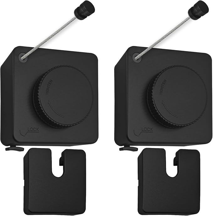 2 Pack Retractable Clothesline Indoor & Outdoor, 16.2Ft Non-Sagging (Black) | Stainless Steel Heavy Duty Design Laundry Wash Line with Wall Mounted, Space-Saving Drying Rack for Bathroom, Balcony