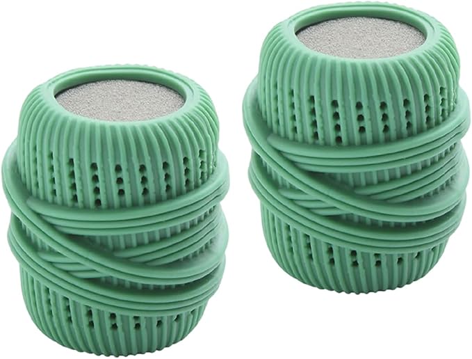 Reusable Fabric Softener Dispenser Balls Laundry Dryer Balls for Washing Sponge Household Substitute Cleaning Tool (Green)