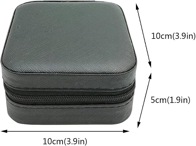 TRODANCE Mini Jewelry Case, Small Travel Jewelry Organizer, Portable Jewelry Box Storage Display Box For Rings, Earrings, Necklaces (Black-4pcs)