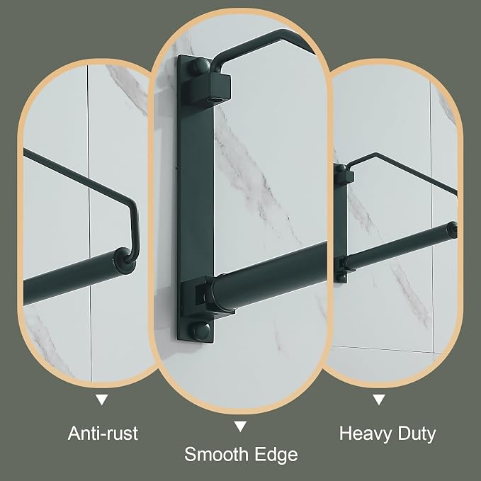NEWRAIN Folding Clothes Hanger Rack, Wall Mounted Laundry Racks for Drying Clothes,Swing Clothing Hanging System Drying Closet Storage Organizer Black