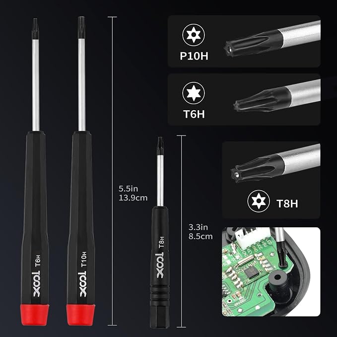 XOOL 17-in-1 Gamebit & Tri-Wing Screwdriver Repair Tool Kit, Compatible with Nintendo Switch & Joy-Con, Game Boy, NES SNES, Wii DS GBA, 3.8mm & 4.5mm Gamebit, for Xbox & PlayStation Consoles