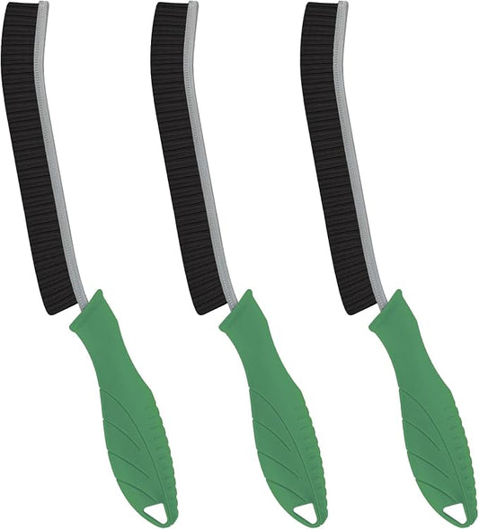 FOOGWEE Hard Bristle Crevice Cleaning Brush - Cleaning Supplies - Household Crevice Cleaning Tools - Multi-Purpose Crevice Brushes for Kitchen, Toilet, Window, Vehicle, Faucets, Grout (3, Green)