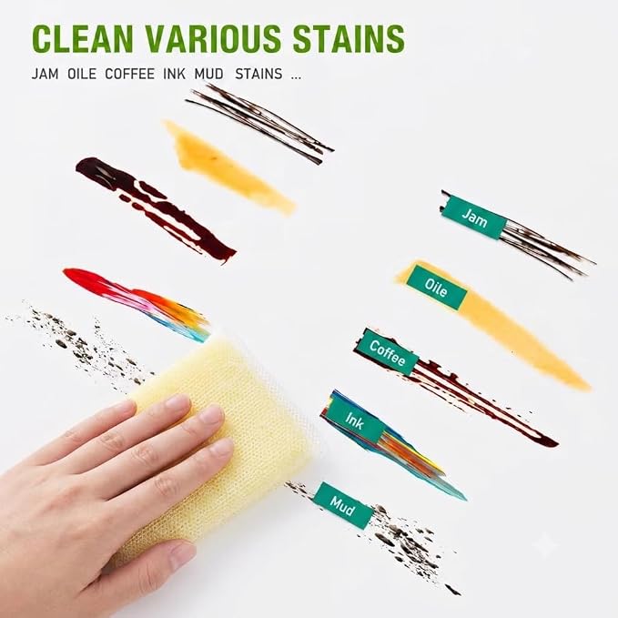 6-Pack PuoWeo Kitchen Sponges Non-Scratch Heavy Duty Dish Sponge Cleaning Scouring Pads for Washing Dishes Nonstick Pans Pots Sink Bathroom and Home Long Lasting & Reusable, Yellow