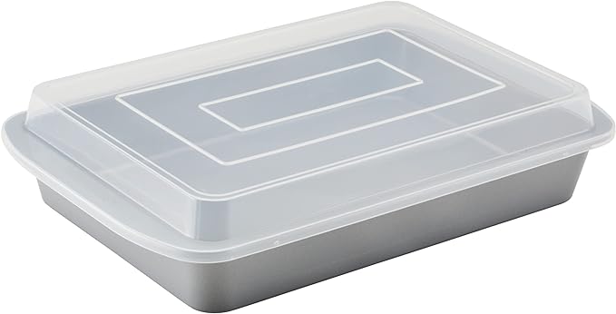 Farberware GOLDEN BAKE Bakeware Nonstick Rectangular Cake Pan with Lid, Kitchen Supplies, 9-Inch x 13-Inch, Gray