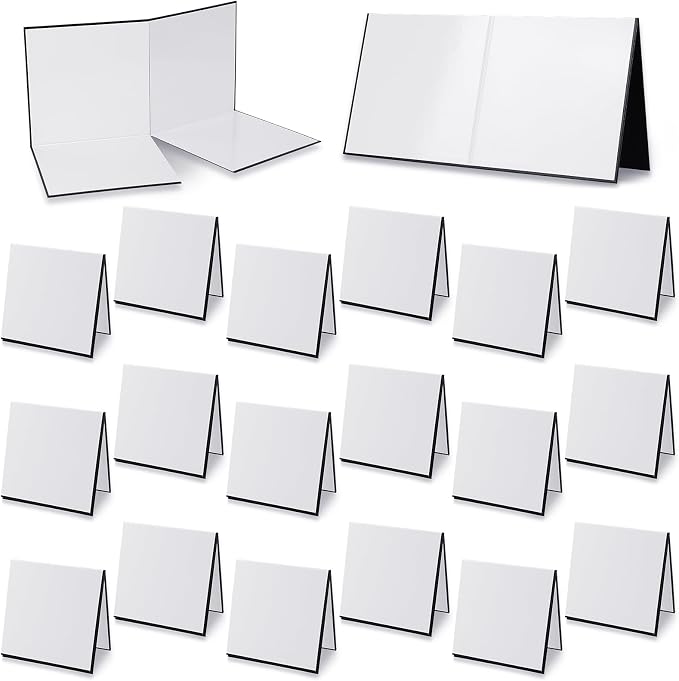 Zhanmai 4 Pcs Folding Blank Game Board 18 x 18 Inches Make Your Own Game Board, Quad Fold Dry Erase Blank Games Boards for School Classroom DIY Games Activities (4 Folds)