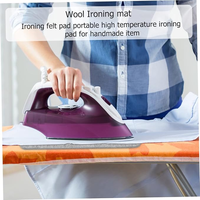 jojofuny Wool Ironing Mat for Quilters 10x10 Inch High Temperature Felt Pressing Pad for Sewing and DIY Crafts for Home Ironing and Quilting Projects