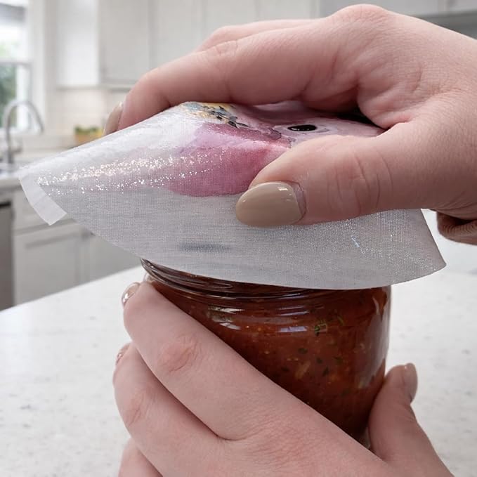 Andreas Silicone Jar Opener, Flower Pig – 6.25" Non-Slip Lid Gripper & Garlic Peeler, Food and Dishwasher Safe, Multi-Use, Durable Silicone & Fabric, Made in the USA, JO-418