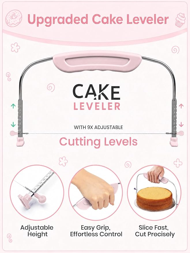RFAQK 200PCs Cake Decorating Kit with Cake Turntable & Leveler, Baking Supplies Gift Includes 110+1 Piping Bags,55 Icing Tips,2 Frosting Spatulas, Adjustable Scraper, Video Tutorial, Booklet & more