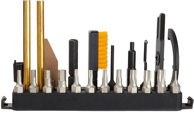 Fix It Sticks The Works Gun Field Maintenance, Torque Limiter/All-in-One Torque Drive/Modular T-Drive & Accessory Bit Kit Bundle 6-25 Inch Lbs Mini All-in-One Torque Driver