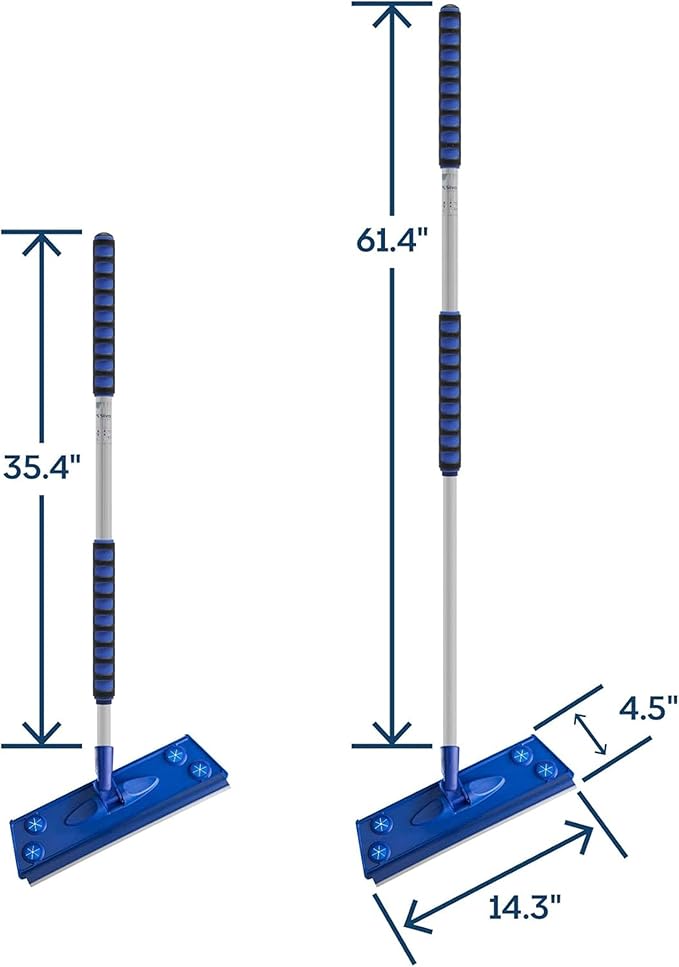Silva Microfiber Mop Set with Reusable Microfiber Pads (Wet/Dry/Wall) | 360 Rotating Mop Head | Sturdy, Extra Long, Adjustable Metal Pole | Ergonomic Soft-Sponge Handle | Blue | Floor, Wall, Tile