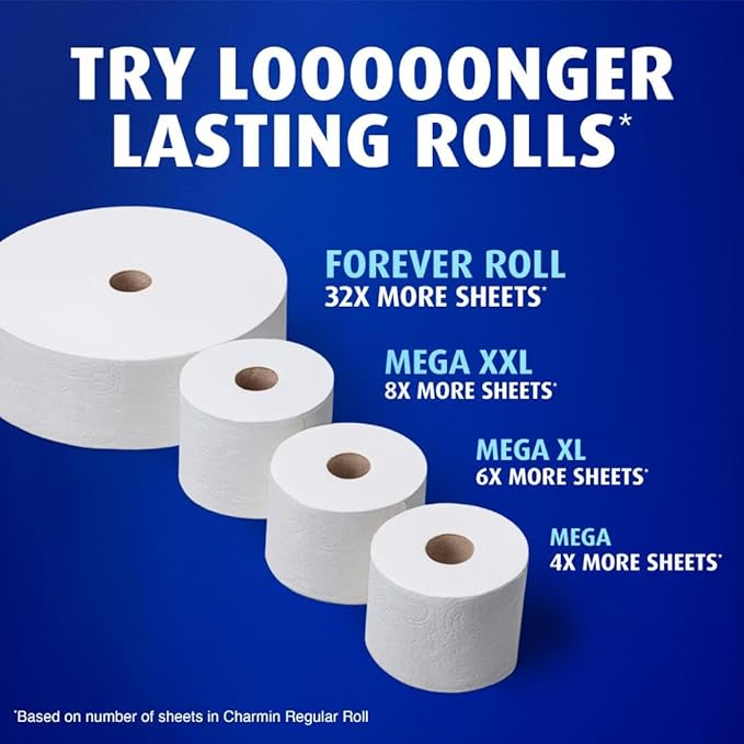 Charmin Ultra Soft Toilet Paper, 18 Mega XL Rolls = 108 Regular Rolls