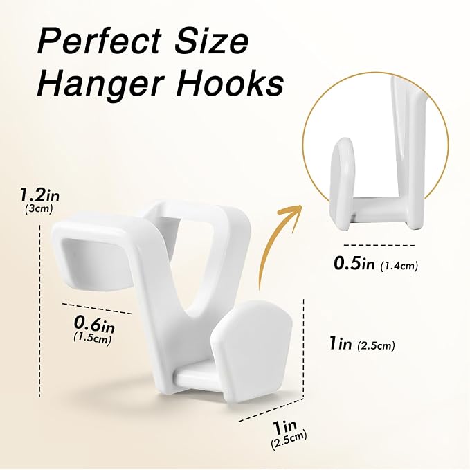 HOUSE DAY Space Saving Hangers 100 Pack, Clothes Hanger Connector Hooks, Heavy Duty Closet Space Saver, Small Space Solutions, Cascading Dorm Room Closet Organizer and Storage - White