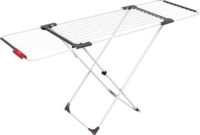 Vileda Surprise ‎186 x 57 x 108 cm, Aluminium/Resin, White, Extendable and Foldable Clothes Airer, 2.7 kg