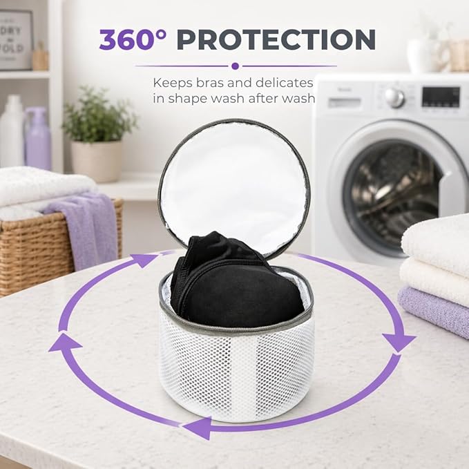 Laundry 360 Mesh Laundry Bags for Delicates - 2 Pack Sanitized Bra Wash Bags White Color | Lingerie Wash Bags | Protective Delicate Laundry Bags
