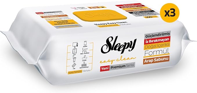 Sleepy Easy Clean Arabic Soap Additive Surface Cleaning Towel 3x100 (300 Sheets)